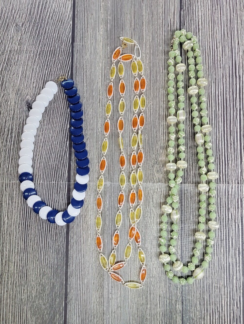 Set Of 3 Vintage Necklaces Including Avon 1982 Newport Disc